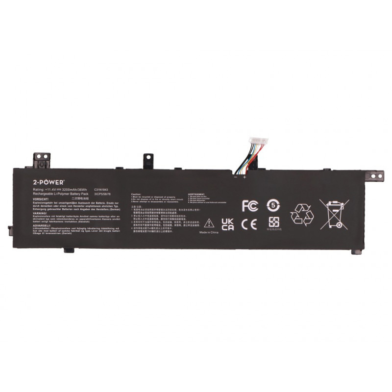 2-power Hauptakku-Pack - Akku - 3.200 mAh (2P-C31N1843)