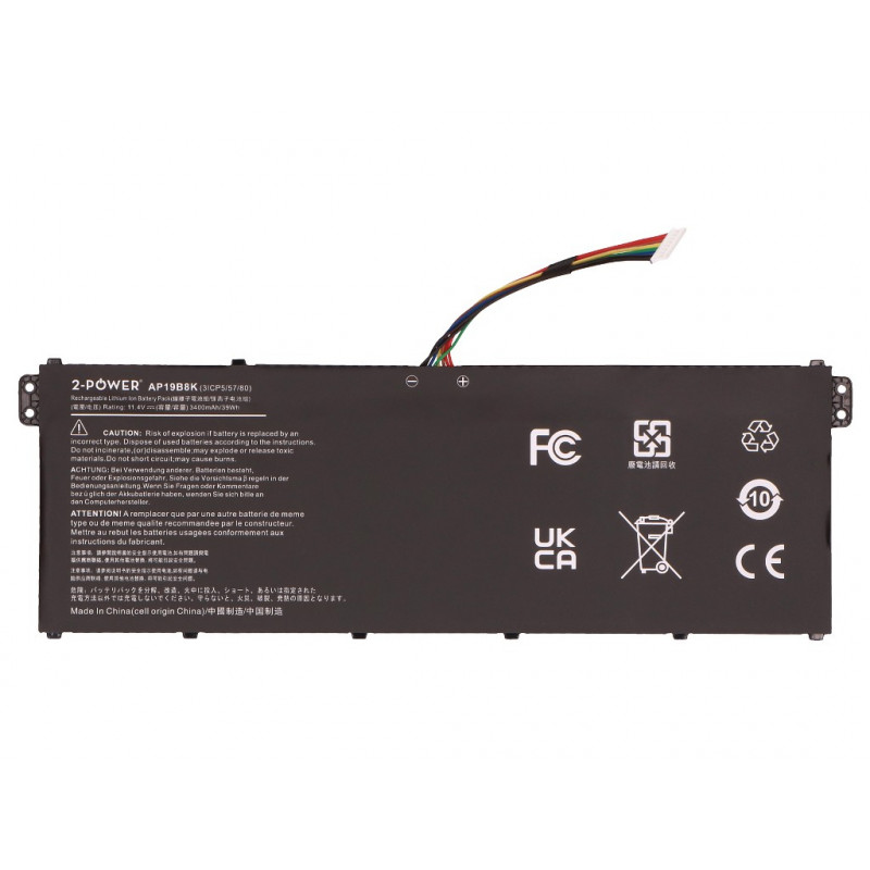 2-power Hauptakku-Pack - Akku - 3.400 mAh (2P-AP19B8K)