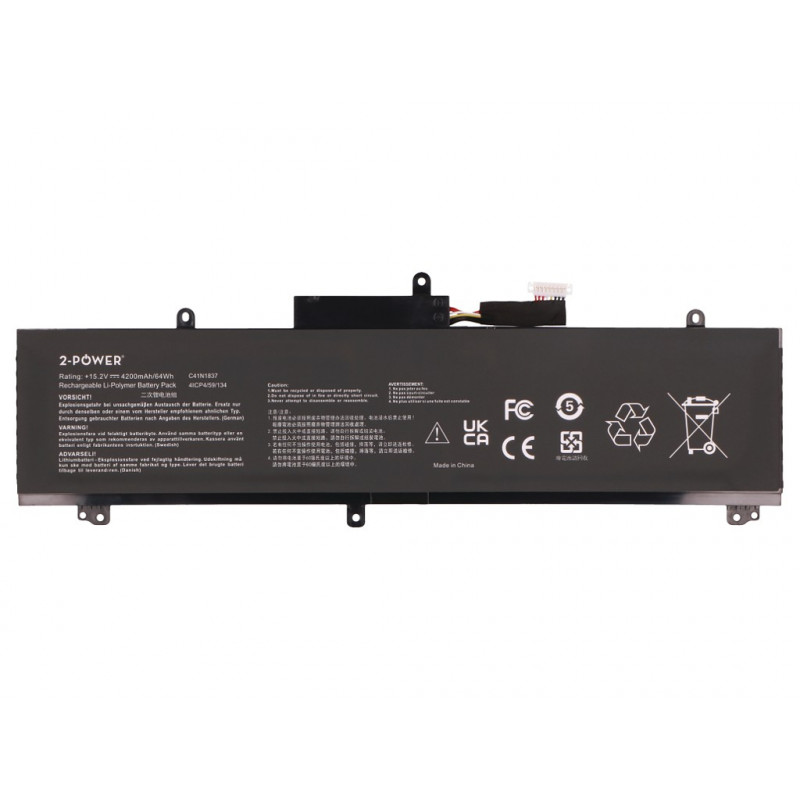 2-power Hauptakku-Pack Asus GA502DU - Batterie - 64 mAh (2P-C41N1837)