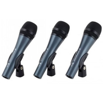 SENNHEISER 3ER-PACK E835, MIKROFONSET MIT 3X E835, GESANGSMIKROFON, DYNAMISCH, NIERE, INKLUSIVE MIKROFONKLAMMERN UND TASCHEN