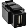 InLine USB 2.0 Snap-In Einsatz - USB A Buchse/ B Buchse - schwarzes Gehäuse