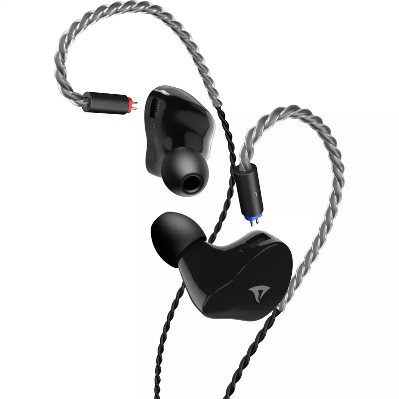 Sharkoon Stealthbite IEM In-Ear Gaming-Headset mit abnehmbarem Bügelmikrofon, USB-C/USB-A/3,5 mm, Schwarz