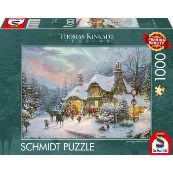 Schmidt Spiele Thomas Kinkade Studios: Santa's Night Before Christmas 1000-Teile Puzzle