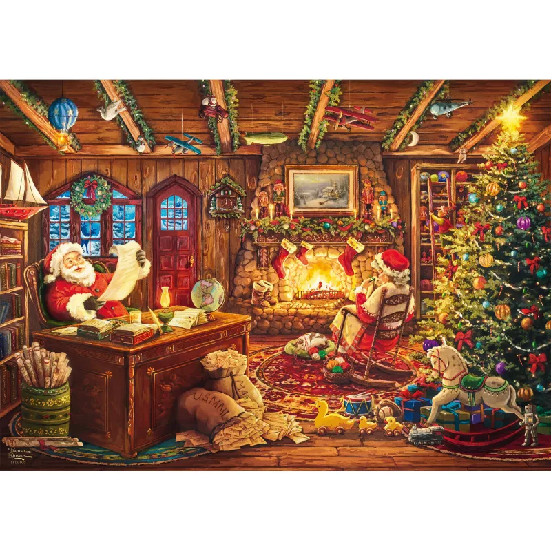 Schmidt Spiele Thomas Kinkade Studios: Santa Checks the Wishlist 1000-Teile Puzzle