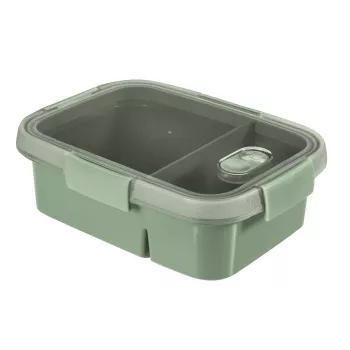 CURVER Smart Eco To Go Dual Rechteckige Lebensmittelbehälter 0,9L (0,6L + 0,3L) Soft Green