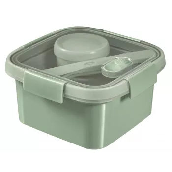 CURVER Aufbewahrungsbox Lunch Kit Quadratisch 1,1L Smart Eco To Go 16x16x9cm Soft Green