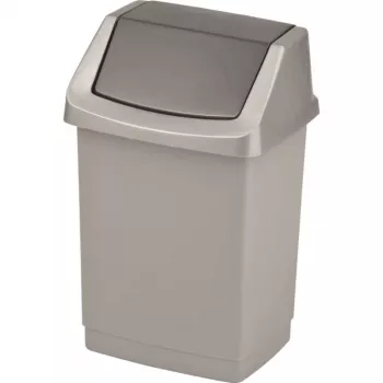 CURVER Click-it 15L Tretabfalleimer mit Pedal, Silber