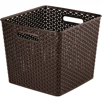 CURVER My Style Quadratischer Aufbewahrungskorb 25L Dunkelbraun 32,5x32,5x28cm