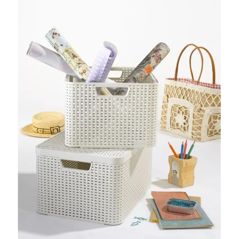 CURVER Style S Aufbewahrungsbox 28,5 x 19,4 x 13 cm Creme Rattan-Effekt