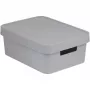 Curver Infinity Recycled 11L Aufbewahrungsbox mit Deckel, Grau, 36x27x14cm