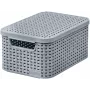 CURVER Style S Aufbewahrungsbox mit Deckel, Hellgrau, 29,1 x 19,8 x 14,2 cm, 8,2 L, zusammenklappbar, stapelbar