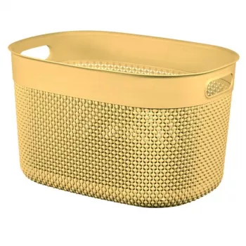 CURVER Filo L Aufbewahrungskorb 18L Gelb 38x28x22cm Geflochtener Rattan-Effekt