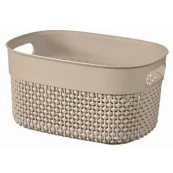 CURVER Filo S 6L Aufbewahrungskorb, gewebt, beige, rechteckig, stapelbar, mit Griffen