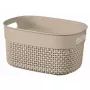 CURVER Filo S 6L Aufbewahrungskorb, gewebt, beige, rechteckig, stapelbar, mit Griffen