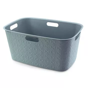 CURVER Softex 45L rechteckiger Wäschekorb mit integrierten Griffen, Petrol, 57x37x27 cm
