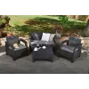 KETER Corfu Gartenmöbel-Set Grau - 4-Sitzer Sofa, 2 Sessel, Couchtisch