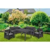 Keter Corfu Fiesta 6-Sitzer Garten-Lounge-Set mit Esstisch, Graphitgrau