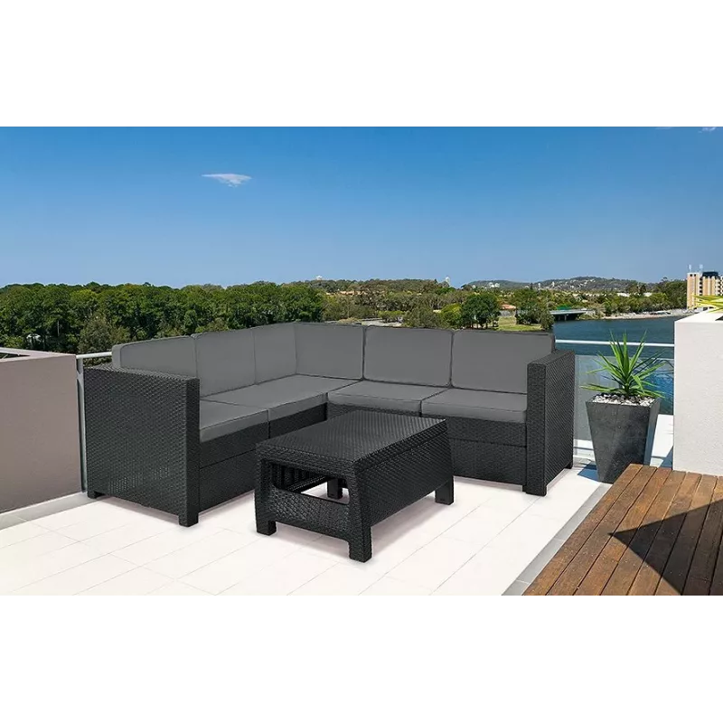 KETER Provence Gartenmöbel-Set mit Tisch Grau