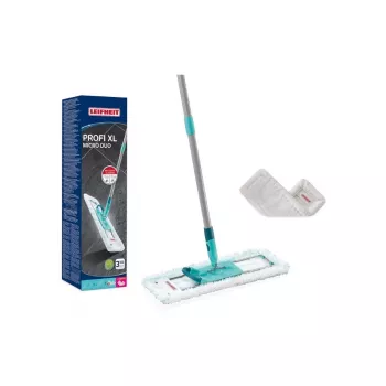 LEIFHEIT Profi XL Micro Duo 42cm Bodenwischer mit faltbarem Griff und SuperDuster Ersatztuch