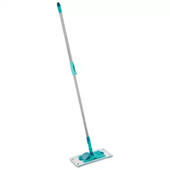 LEIFHEIT PowerClean M Bodenbürste mit Teleskopstiel, 33 cm, Grün/Grau