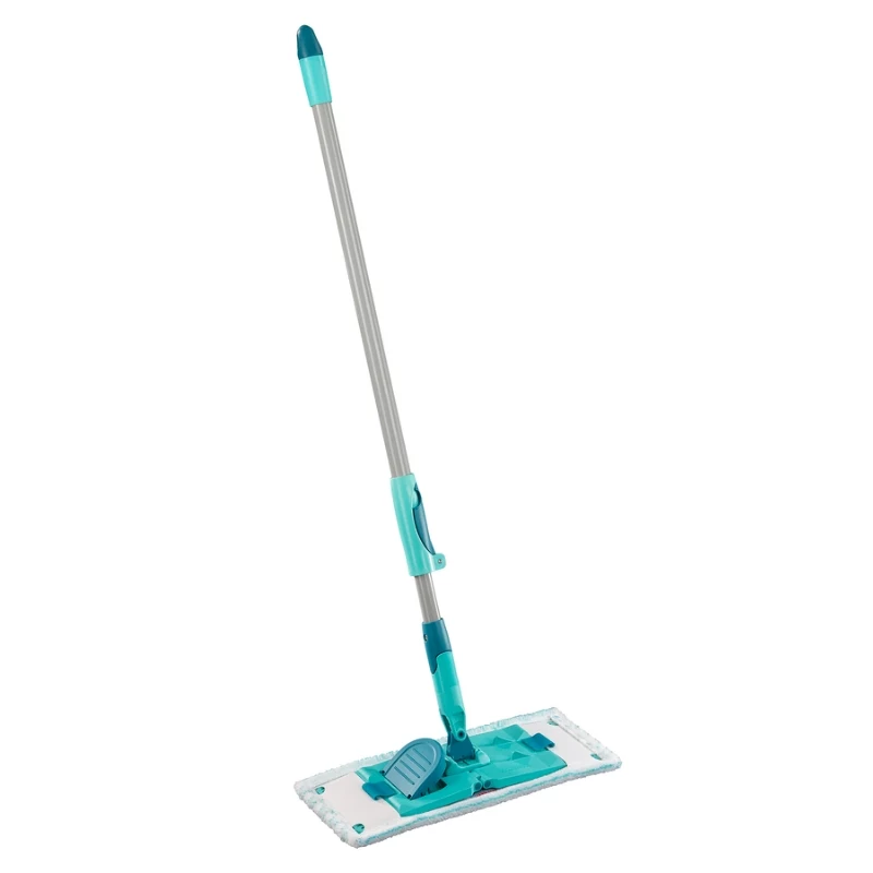 LEIFHEIT PowerClean M Bodenbürste mit Teleskopstiel, 33 cm, Grün/Grau