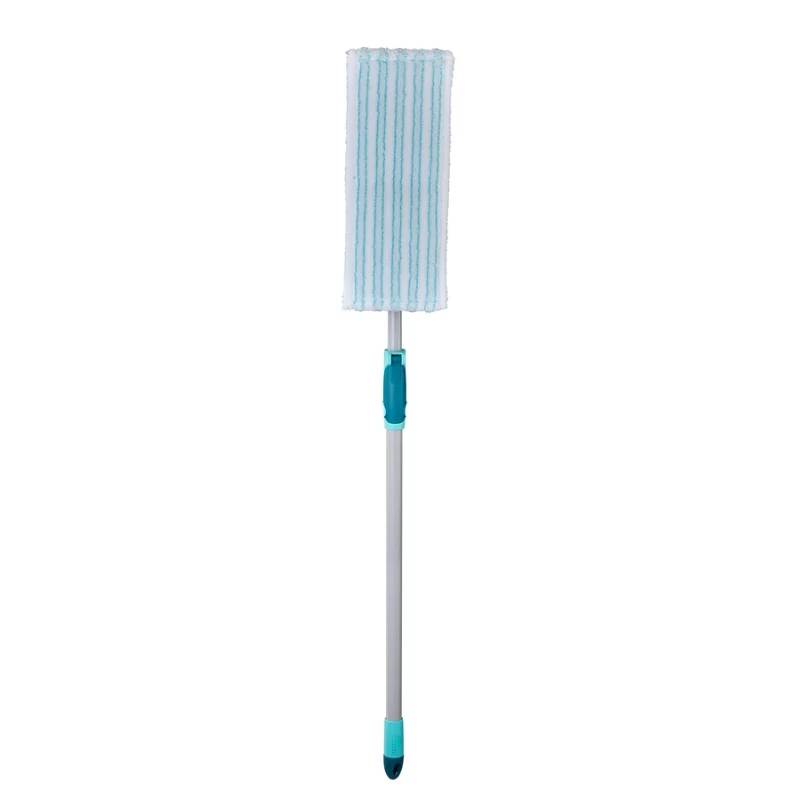 LEIFHEIT PowerClean M Bodenbürste mit Teleskopstiel, 33 cm, Grün/Grau