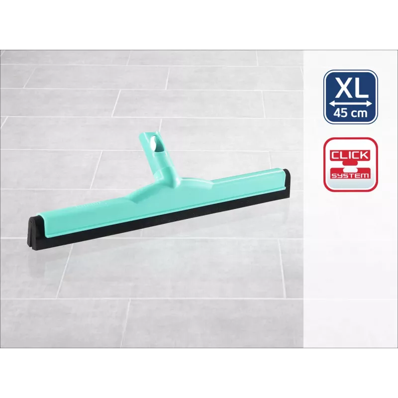 LEIFHEIT Click System Bodenabzieher 45 cm zur Wasseraufnahme, Doppel-Gummilippe, Blau/Weiß