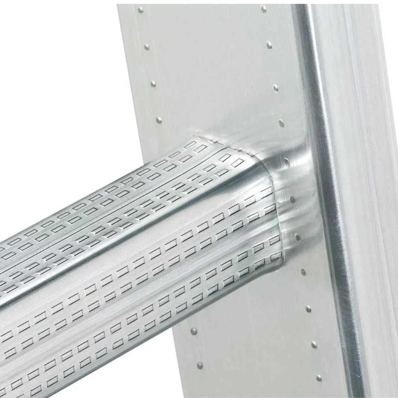 Hailo ProfiStep duo 7218-007 Aluminium-Stehleiter, 2x25 Sprossen, max. Arbeitshöhe 9,5 m, Silber