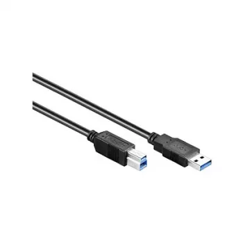 GoodConnections USB 3.0 Kabel Typ-A Stecker zu Typ-B Stecker, 1,8 m, Schwarz, SuperSpeed 5 Gbps, Vernickelte Anschlüsse, Doppelt Geschirmt 2710-S02