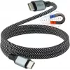 GoodConnections Magnetisches USB 2.0 Spiralkabel 60W USB-C zu USB-C, Schwarz/Weiß, 1m 2060-MT010SW
