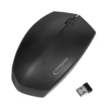 TYPHOON TI021 Dual-Mode Wireless Optical Mouse, Bluetooth 4.2 & 2.4 GHz, Schwarz