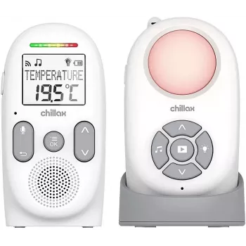 Chillax CB360 Tragbares DECT-Audio-Babyphone, 120 Kanäle, Weiß