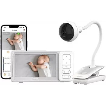 Chillax DM688 Video-Babyphone mit 2,8 inch Farbdisplay, 2,4 GHz FHSS, 300 m Reichweite, Gegensprechfunktion, Temperatursensor, Schlaflieder, Weiß