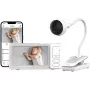 Chillax DM688 Video-Babyphone mit 2,8 inch Farbdisplay, 2,4 GHz FHSS, 300 m Reichweite, Gegensprechfunktion, Temperatursensor, Schlaflieder, Weiß