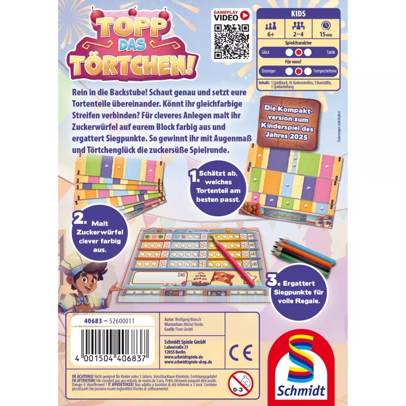 Schmidt Spiele Topp das Törtchen! Kinderspiel