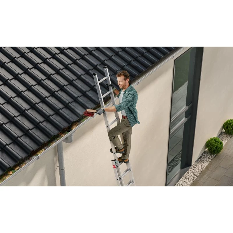 HAILO S80 ProfiStep duo Kombinationsleiter, Aluminium, 2x15 Sprossen, max. Belastung 150 kg