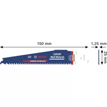 Bosch EXPERT Multi Material Säbelsägeblatt 2608902332 S959XHM, Carbide, 150 mm, 6 TPI
