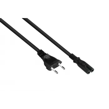 Kabelmeister Euro Netzkabel Typ C auf IEC C7, 0,75 m, Schwarz