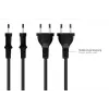 Kabelmeister Euro Stromkabel CEE 7/16 auf IEC C7, 1m, Schwarz, 0,75mm²