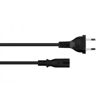 Kabelmeister Euro Netzkabel Typ C auf C7/Euro 8 Buchse, 10m, Schwarz, 0,75mm²