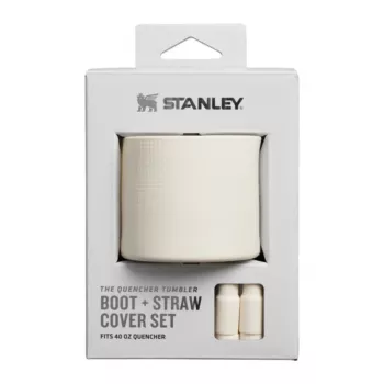 STANLEY The Quencher Boot + Strohhalm-Topper-Set, Schützendes Silikon-Zubehör für 1,18L Tumbler, Light Cream