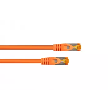 KABELMEISTER Cat.7 S/FTP Patchkabel, RJ45, TPE-Mantel, halogenfrei, orange, 0,25 m