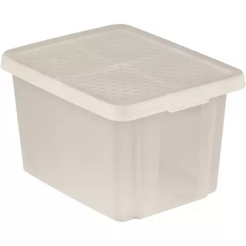 CURVER Essentials 26L transparente Aufbewahrungsbox mit Deckel, stapelbar & nestbar, 44x34x27 cm
