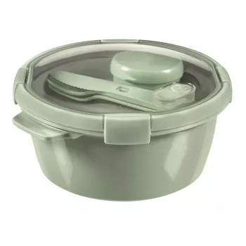 CURVER Frischhaltedose Lunch Kit rund 1,6L Smart Eco To Go Ø22x10cm Soft Green