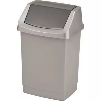 CURVER Click-it 50L Tret-Abfalleimer 38,5x33,5x63,5cm Silber