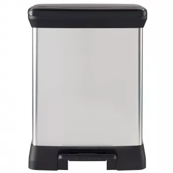 CURVER Metallic Tretabfallbehälter Deco Bin Duo 10+18L Silber
