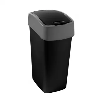 Curver Flip Bin 45L Abfalleimer Schwarz/Silber