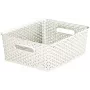 CURVER My Style M 13L Cremefarbener rechteckiger Aufbewahrungskorb mit Rattan-Effekt