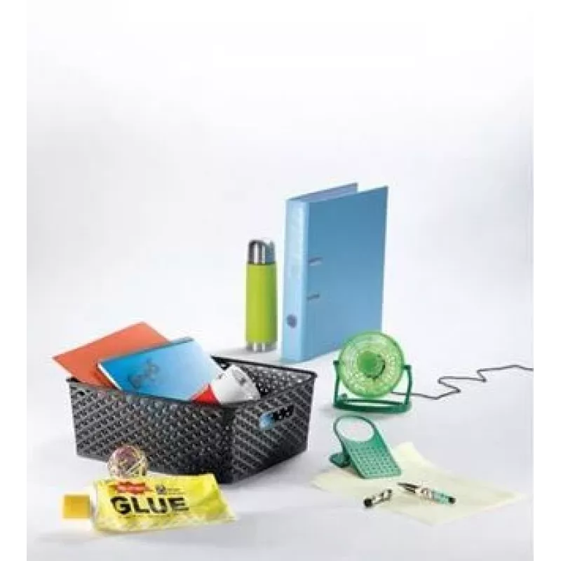 CURVER My Style M 13L Cremefarbener rechteckiger Aufbewahrungskorb mit Rattan-Effekt