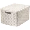 CURVER Style L Aufbewahrungsbox mit Deckel, 43,6 x 32,6 x 23 cm, Creme, faltbar, stapelbar